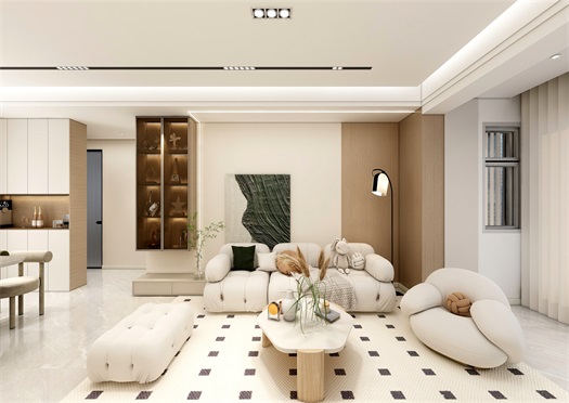 中?！ぞ砰?135平米現(xiàn)代奶油風(fēng)效果圖