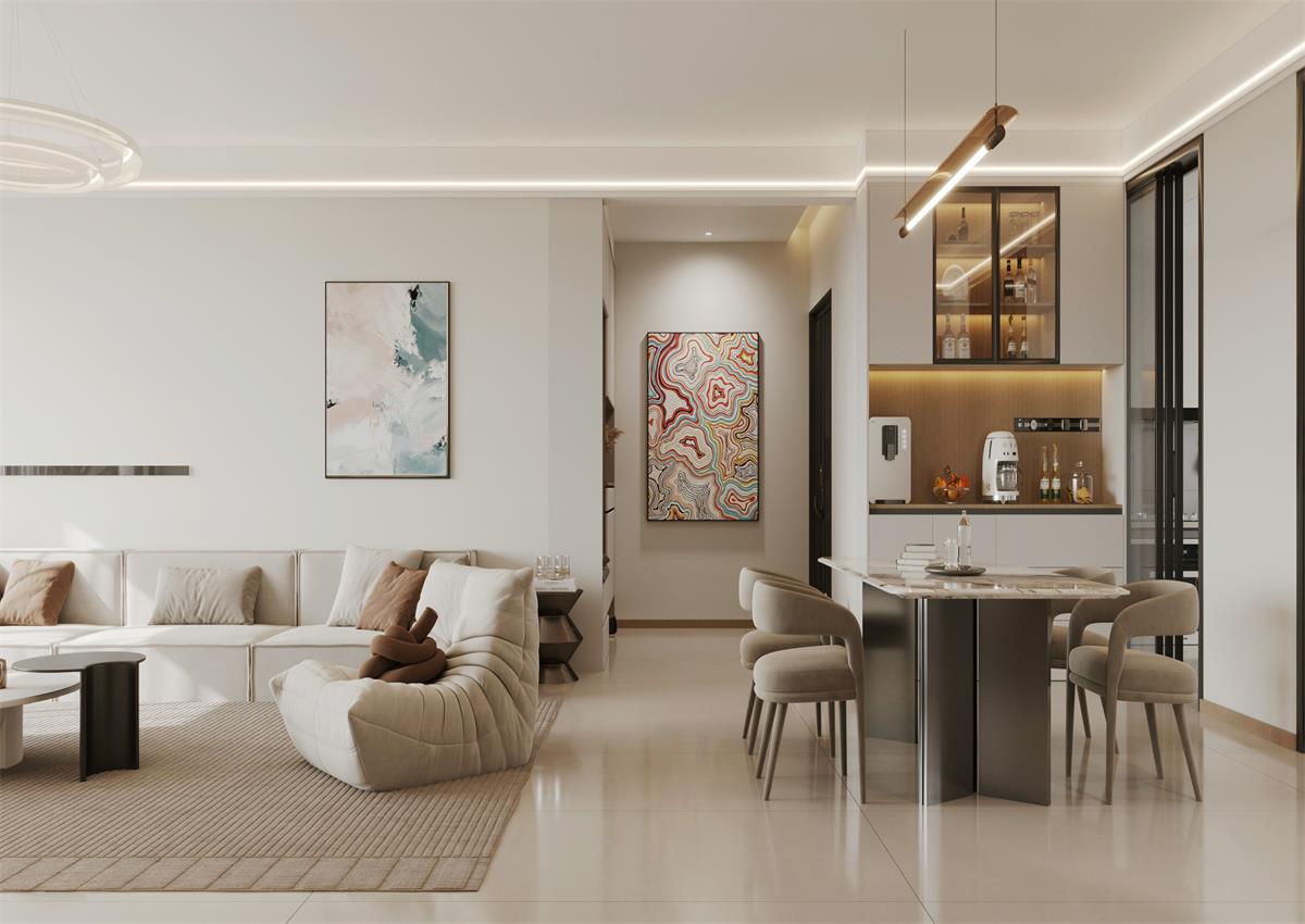 玉庭華府142㎡ | 給喧囂世界按下暫停鍵，現(xiàn)代簡(jiǎn)約風(fēng)的松弛感誰(shuí)能拒絕！