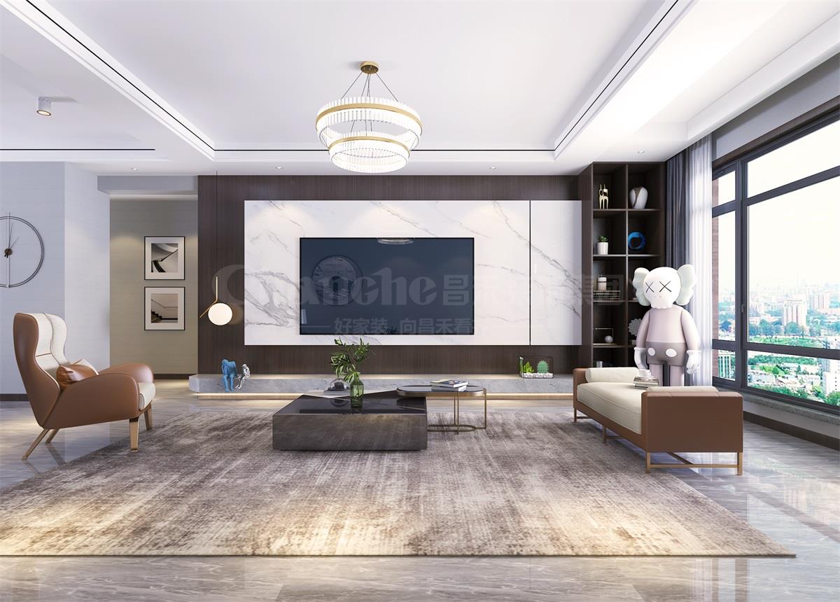 中海鉑悅公館133平米現代簡約裝修效果圖